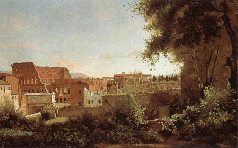 Jean Baptiste Camille  Corot View of the Colosseum from the Farnese Gardens Spain oil painting art